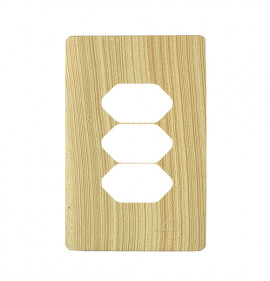 Placa p/ 3 Tomadas 4x2 - Novara Maple